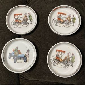 Vintage Sebco Antique Car Collectors Coasters set of 4